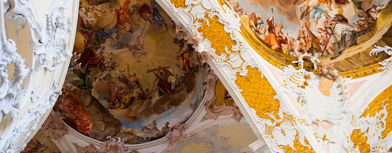 Ansicht der Deckenmalereien in der Wallfahrtskirche Herrgottsruh