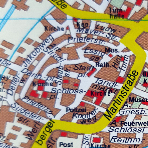 Stadtplan der Aichacher Innenstadt