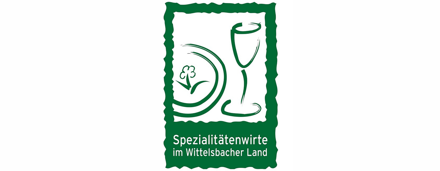 Logo der Spezialitätenwirte im Wittelsbacher Land in weiß und grün